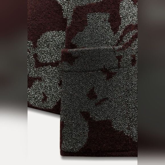 NWT ZARA KNIT COAT WITH METALLIC THREAD Wine | 2756/128/6 - Picture 13 of 16